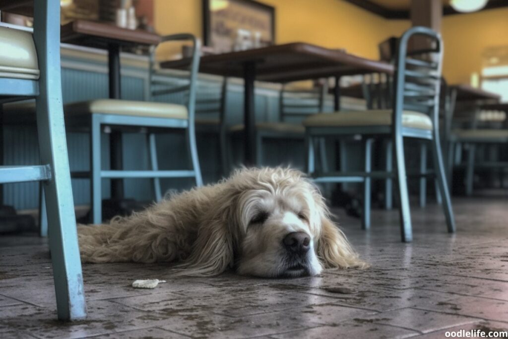 sleepy service dog